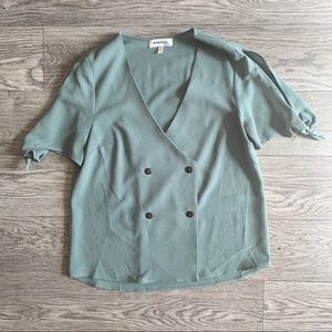 Mint green button Blouse